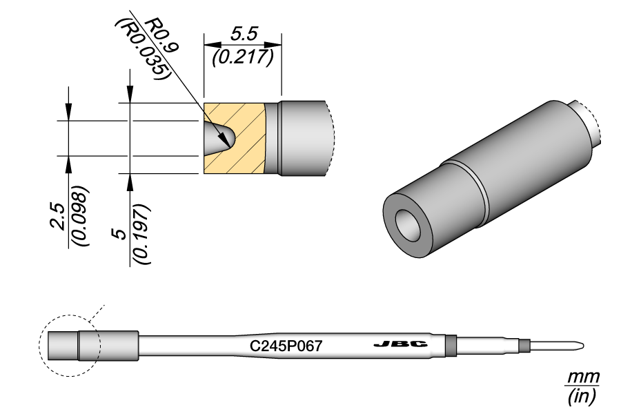 C245P067 - Heat Staking Cartridge Ø 2.5